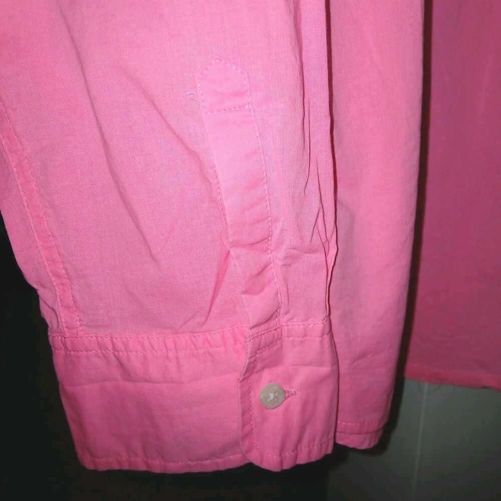 NWT GAP Women XXL Preppy Career Casual Button Up 100% Cotton Top Blouse Hot Pink - Picture 3 of 8